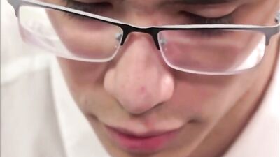 Gay Latino Nerd Bareback Butt Fucks Snowballing