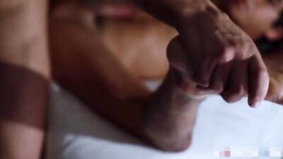 Gay Muscle Stud Barebacks Cute Little Boy in Interracial Action