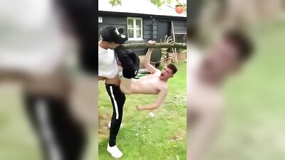 Forest Frenzy: Gay Twink Porn on Tree Limb