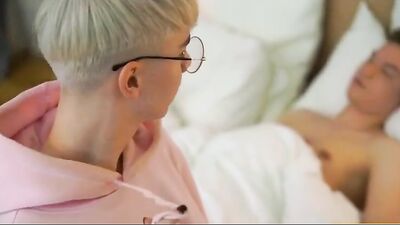 Exploring Gay Porn: Cute Blond with Glasses Banged Bareback