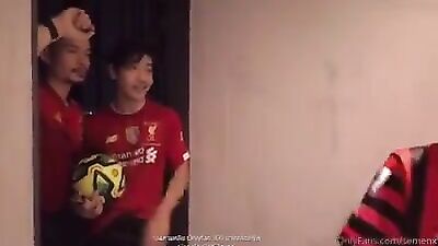 Share Thai Soccer Boy Cum Gang! - Bareback Group Sex with Twinks!