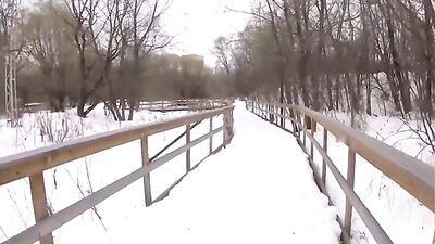 Snowy Bliss: R Jerks Off in Public Twink Outing!