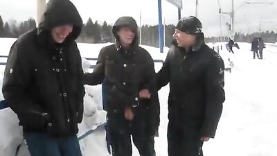 Snowy Fun Amateurs - Drunk Lads in Gay Porn Videos!