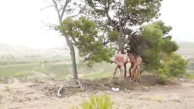 Teen Public Bareback Foursome Oral Cum Shots Group Sex