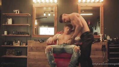 Barbers Boys: Raw and Ready - Bareback Action with Twinks Cumming!