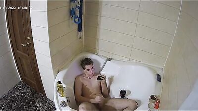 Cum Bath Revival! Dude Gives Himself Another Cum Bath in Gay Web-Cam Porn Video
