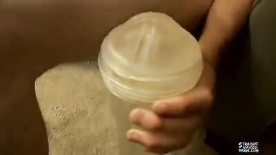 Young Latino Jacks Off with a Fleshlight Toy!