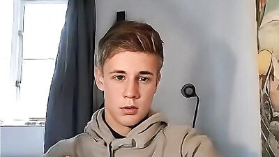 Very Hot Blondish-Brown hair Twink Wanks and Cums - AI Enhanced