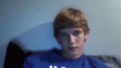 Online Chat with a Friend: Twink Jacks Off in Gay Porn