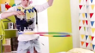 Hula Hoop Fetish Fun Boys Porn: Cum Shots Show!