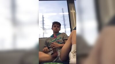 Teen Jerks on Public Train: Cute Boys Hand Job Adventure!