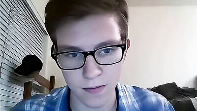 Better-AI-Enhanced Gay College Twink Webcam Solo With Glasses!
