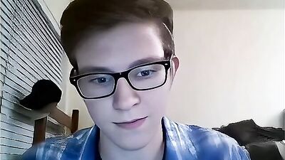 Better-AI-Enhanced Gay College Twink Webcam Solo With Glasses!