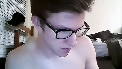 Better-AI-Enhanced Gay College Twink Webcam Solo With Glasses!