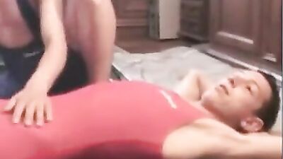 Cumming together: Amateur blond boys wrestle and wank!