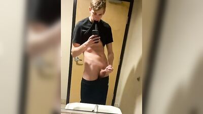 Cute tall guy standin instant wank show