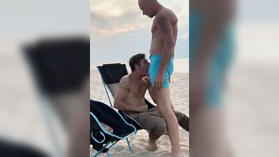 Gay Porn Blow Job by the Ocean - Both Cum 249