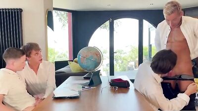 Gay Porn - Wild Orgy! 4 Guys Bareback Group Sex