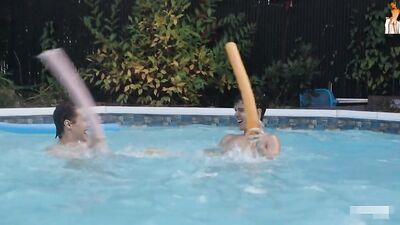 Gay Porn Hot Smooth Cutie Banged Pool Side Twink Tube - Action Bareback Public Outdoor Sex Adventure