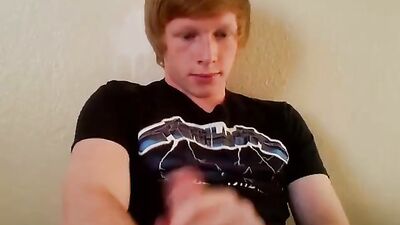 Cute Ginger Strips Down for Solo Masturbation and Big Orange Cock Play!