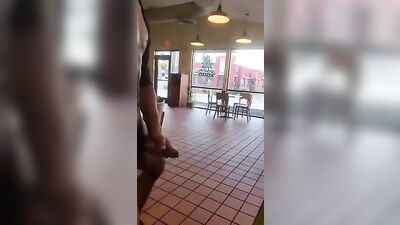 Outdoor Restaurant Risks - Amateur Jerk Off Public