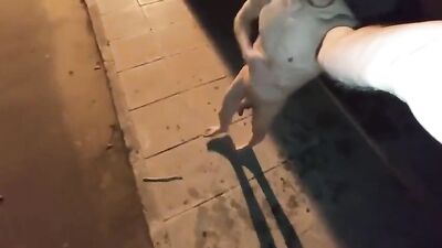 Risky Jerk Off Outdoor: Pissing in Public!