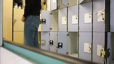 Gray - Sexy Hunk Flashing in Locker Room and Showers: Amateur Cum Shots, Fetish Handjob, Voyeur Web-Cam Exhibitionist!