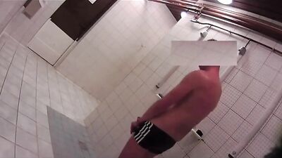 Gray - Sexy Hunk Flashing in Locker Room and Showers: Amateur Cum Shots, Fetish Handjob, Voyeur Web-Cam Exhibitionist!