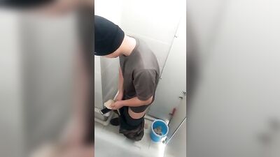 Public Bathroom Fantasies: Twink Voyeur Handjob Adventure!