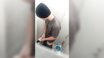 Public Bathroom Fantasies: Twink Voyeur Handjob Adventure!