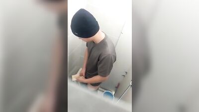 Public Bathroom Fantasies: Twink Voyeur Handjob Adventure!
