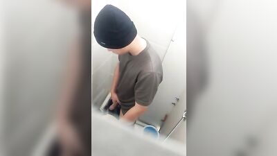 Public Bathroom Fantasies: Twink Voyeur Handjob Adventure!