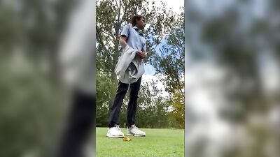 Outdoor Naked Golf Solo Web-Cam Adventure!