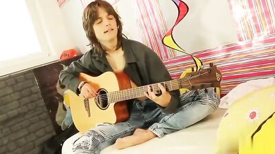 Hot Young Twink Musician With Long Hair Loves To Jerk Off And Lick His Own Cum!