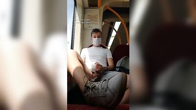 Twink wanks in public and shows feet