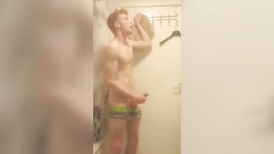 Ginger Fitness Freak Strips and Jerks His Hot Body