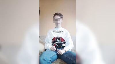 Young Lovely Boy Cum Swallows Into Condom - Gay Twink Web-Cam Porn