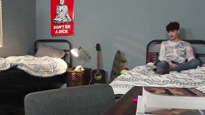 Room for Three: Reluctant Roommate Joins Boyfriends Threesome!