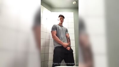Jacking in the Public Toilet - A Gay Porn Video featuring Amateur Muscle Boys and Straight Cute Blonde Selfies