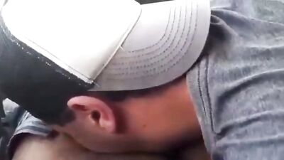 Car Blowjob Orgy: Public Outdoor Cumshot