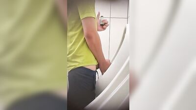 Asian Glory Hole Public Cum Spy Cam Porn - Sneaky Urinal Jerk-Off Fun!