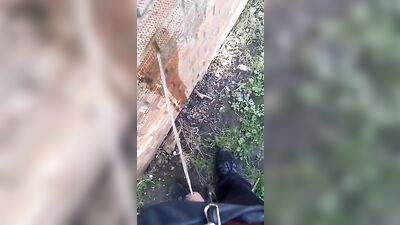 Desperate Outdoor Piss: No Toilet, No Holding Back!