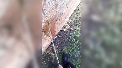 Desperate Outdoor Piss: No Toilet, No Holding Back!