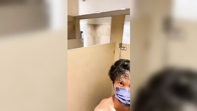 Gay Porn Public Bathroom Cumshot Fun!
