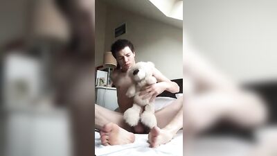 Fucking his lil bros teddy: Porn boys get even hotter!
