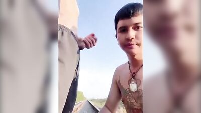 Outdoor Cum Shots: Inked Twinks Suck and Swallow in the Park