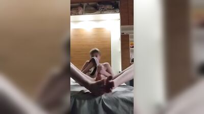 Blond, smooth, teen kinky porn cums: Blond, smooth, and sexy newcomer takes control of the camera!