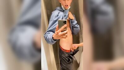 Gay Porn Video: Helping Cute Guys Selfie Their Big Cocks for Amateur Blonde Handjobs