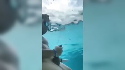 Gay Porn: Latin Stud Jerks in Pool Heat