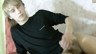 Blond Twink Cumshot Short Solo - Young and Hungry for More!